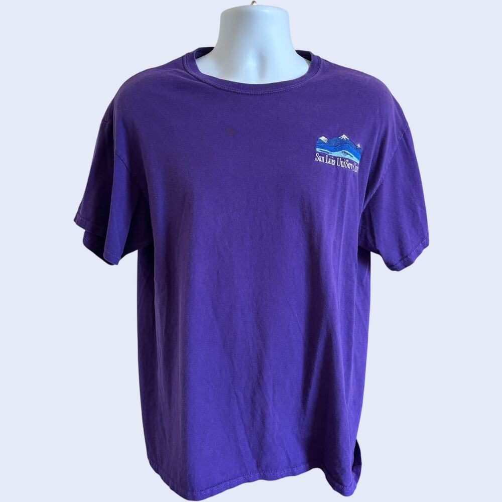 Gildan L Souvenir Graphic T-Shirt Purple Regular